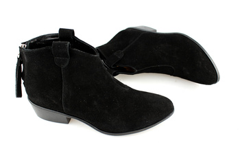 Sztyblety kowbojki Vanessa 1431 czarny zamsz