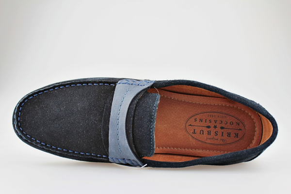 mokasyny męskie Krisbut 5494A-7 granatowe