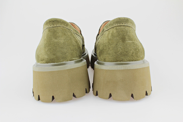 Lekkie mokasyny DP4586 zielony zamsz