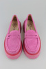 Lekkie mokasyny DP4586 fuksjowy zamsz