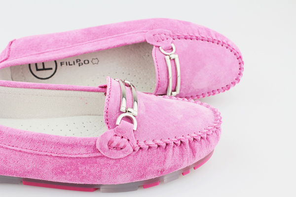 Miękkie i elastyczne mokasyny DP1202 fuksja