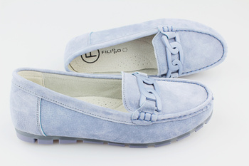 Miękkie i elastyczne mokasyny DP3630 jeans