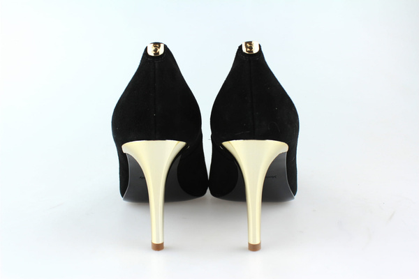 Sala 1816 czarny zamsz złoty obcas 21